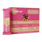 NEOBAR 10g Plant-Based Protein Cranberry & Cashew Bars | 12 Count - Neobar - Protein Bar