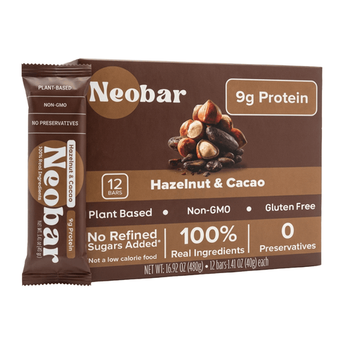 NEOBAR 9g Plant-Based Protein Hazelnut & Cacao Bars | 12 Count - Neobar - Protein Bar