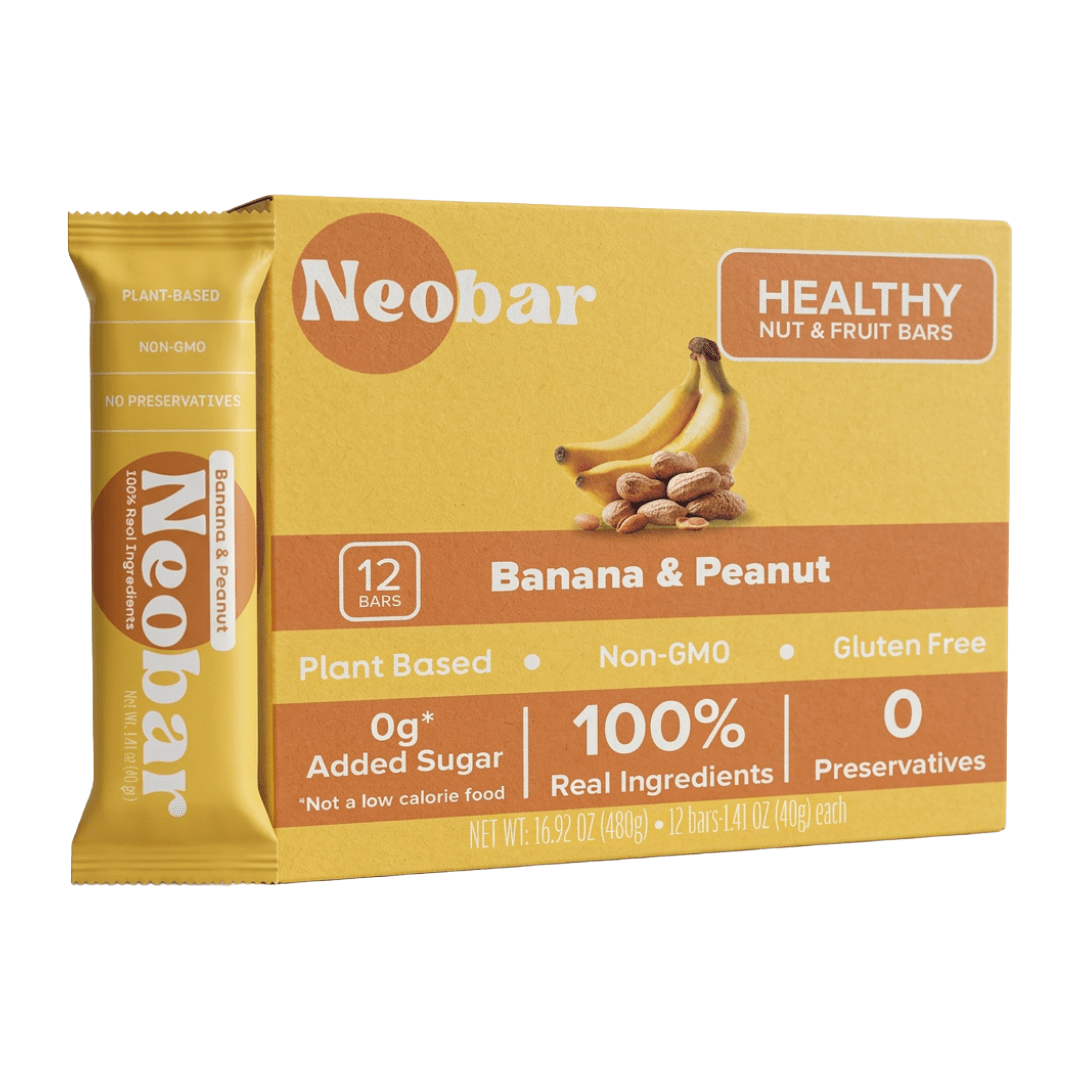 NEOBAR Banana & Peanut Plant-Based Healthy Nut and Fruit Snack Bars | 12 Count - Neobar - Energy Bar