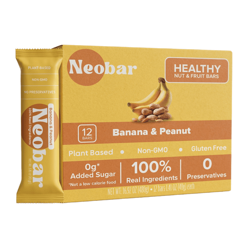 NEOBAR Banana & Peanut Plant-Based Healthy Nut and Fruit Snack Bars | 12 Count - Neobar - Energy Bar