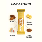 NEOBAR Banana & Peanut Plant-Based Healthy Nut and Fruit Snack Bars | 12 Count - Neobar - Energy Bar
