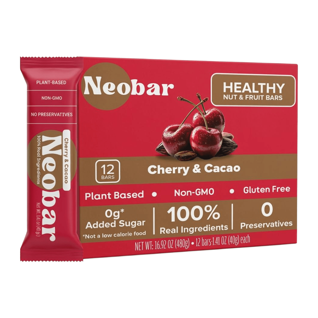 NEOBAR Cherry & Cacao Plant-Based Healthy Nut and Fruit Snack Bars | 12 Count - Neobar - Energy Bar